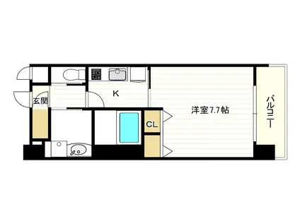 フレンシアノイエ難波南(1K/7階)の間取り写真