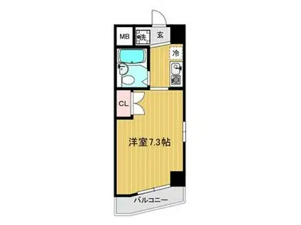 リアライズ伝馬(1K/1階)の間取り写真