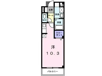 ヴィオラG(ワンルーム/3階)の間取り写真