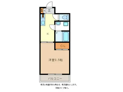テルミニ21(1K/1階)の間取り写真