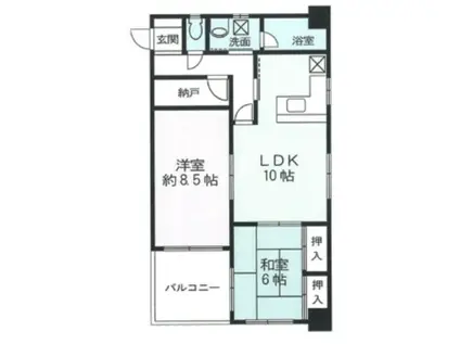 グレースフル相模原(2LDK/2階)の間取り写真