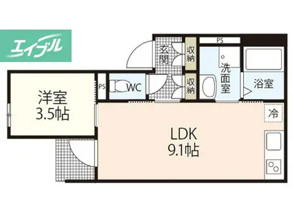 REGALE 神田町(1LDK/1階)の間取り写真