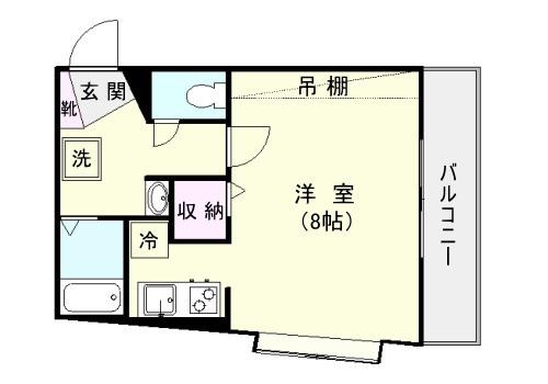 KOU TAI SHIN BUIL(ワンルーム/2階)の間取り写真