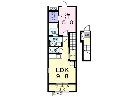 CASAPIACE(1LDK/2階)の間取り写真