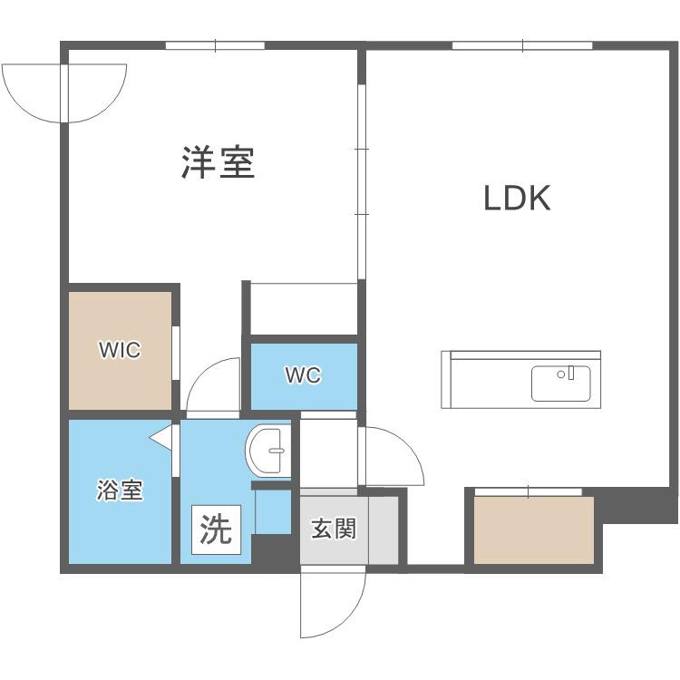 RーFINO札幌桑園(1LDK/5階)の間取り写真