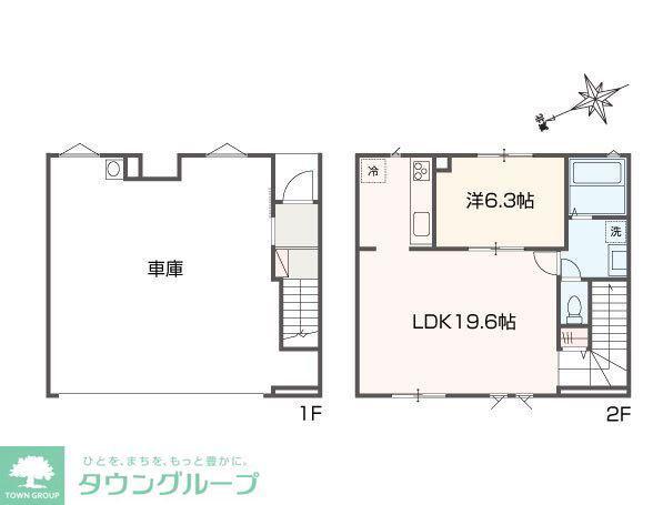 CASA GARAGE FIORIRE II(ワンルーム/1階)の間取り写真