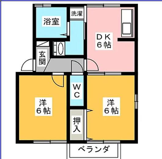 サニーハウス丸山(2DK/2階)の間取り写真