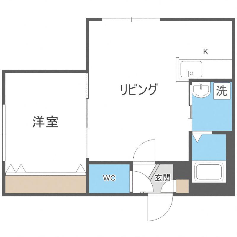 レジナス澄川(1LDK/1階)の間取り写真