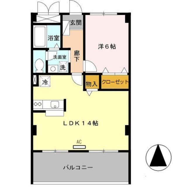 エルロード住吉7号館(1LDK/4階)の間取り写真