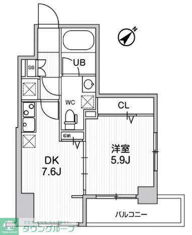 ドゥーエ東高円寺(1DK/8階)の間取り写真