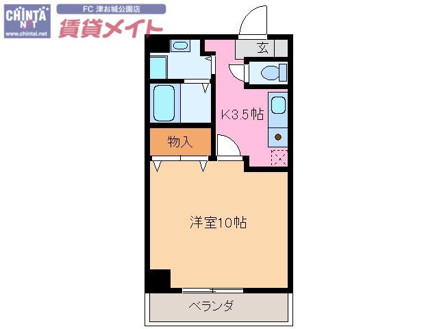 アヴェニール(1K/4階)の間取り写真