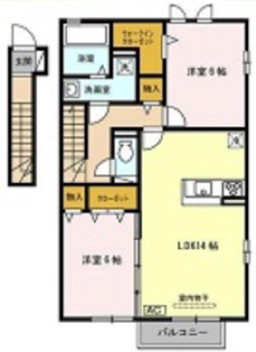 ステラセッテ(2LDK/2階)の間取り写真