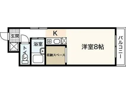 BAUHAUS十日市(1K/2階)の間取り写真