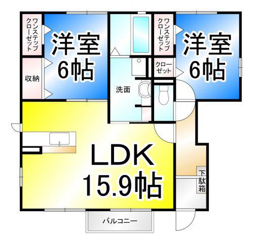 CRECER IV(2LDK/1階)の間取り写真