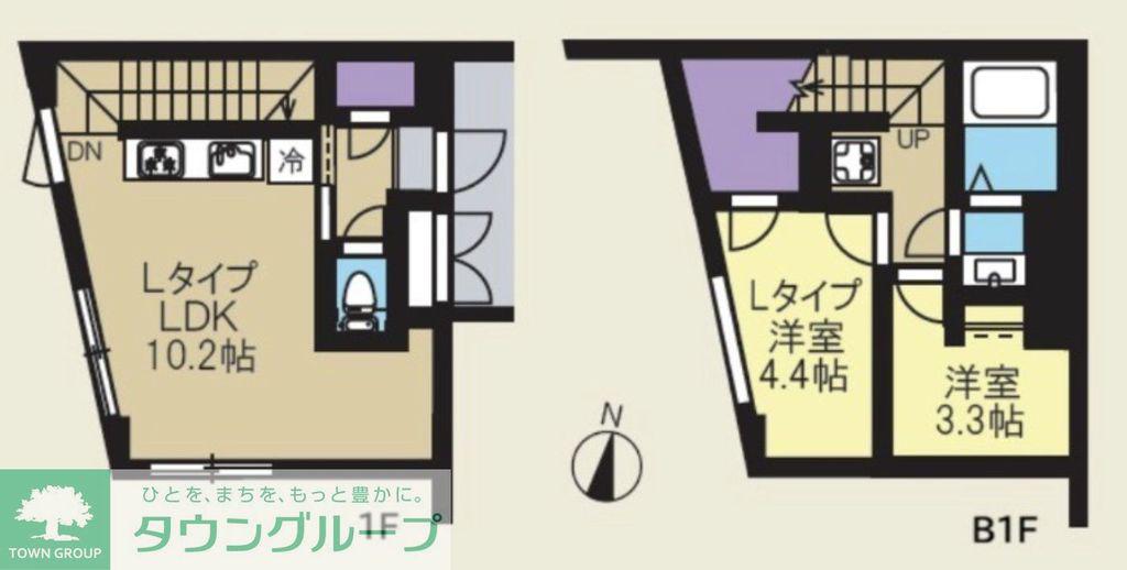 CREAL新高円寺(2LDK/1階)の間取り写真