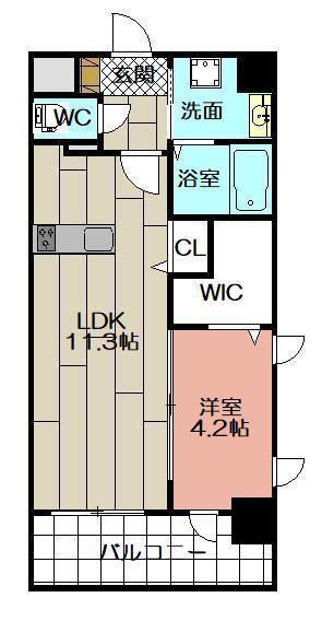 PROSPERER大手町(1LDK/9階)の間取り写真