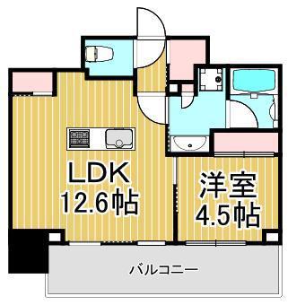 ザ・パークハビオ北千住(1LDK/11階)の間取り写真