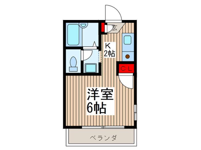 メゾン光B(1K/2階)の間取り写真