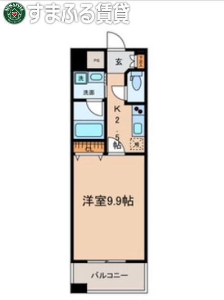 カーサビアンカ東岡崎(1K/10階)の間取り写真