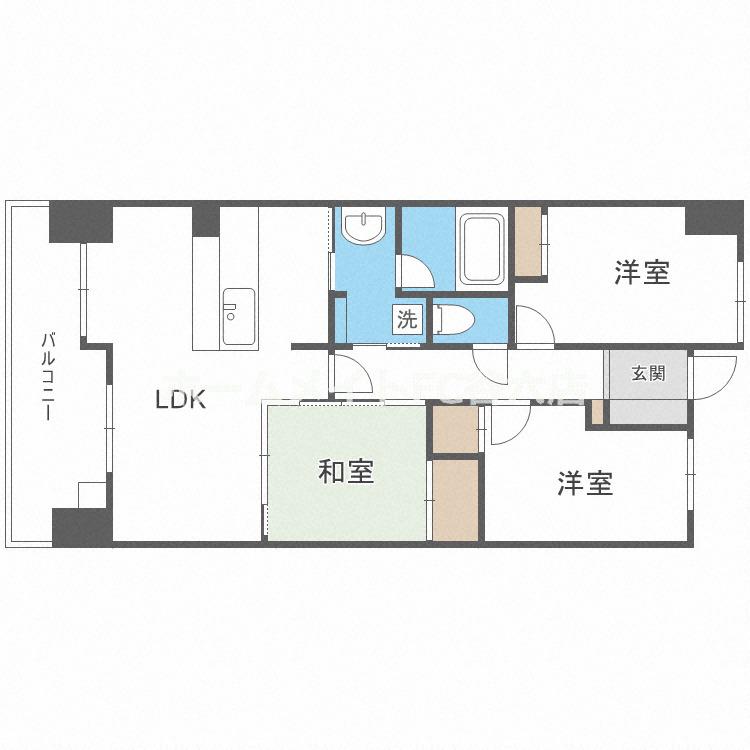 レジディア都島I(3LDK/2階)の間取り写真