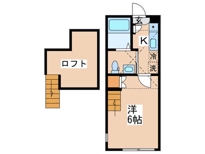 シティハイツ鹿沼台(1K/1階)の間取り写真