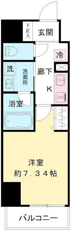 MODIER KOMAZAWA(1K/2階)の間取り写真