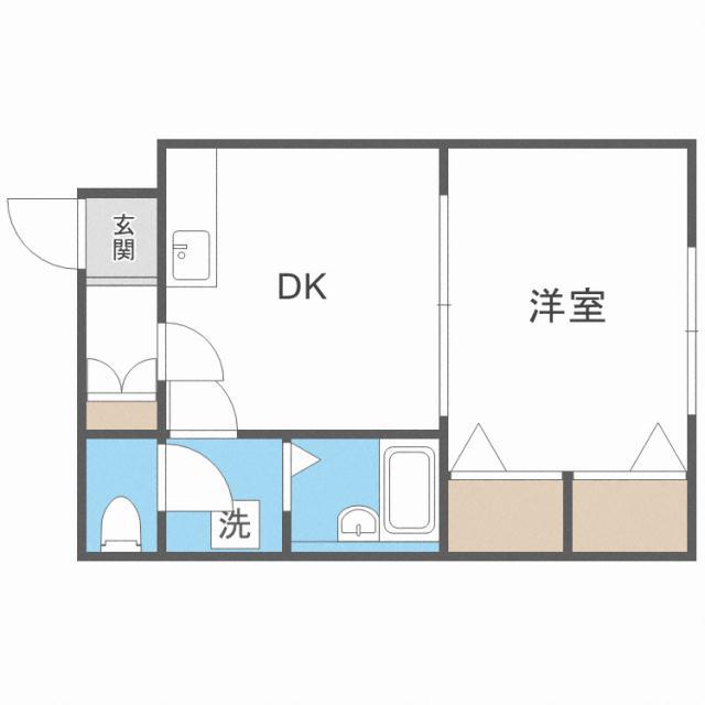 クイーンパレス21(1DK/2階)の間取り写真