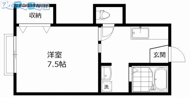 スカイ白山(1K/2階)の間取り写真