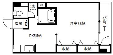 三興グリーンハイツ(1DK/3階)の間取り写真