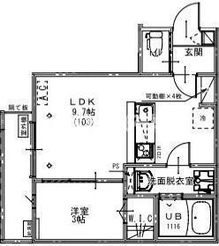KEIAI RESIDENCE 大和田V(1LDK/1階)の間取り写真