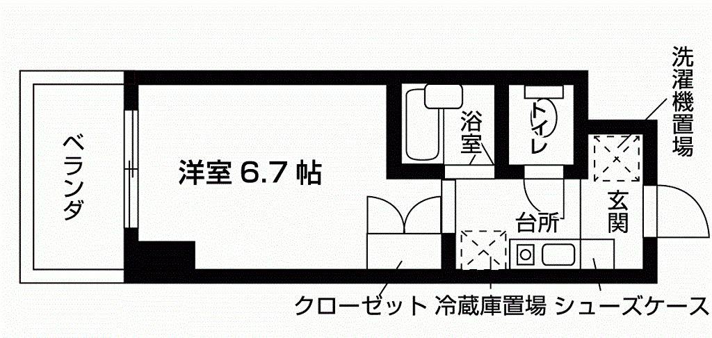OCTHILL(1K/3階)の間取り写真