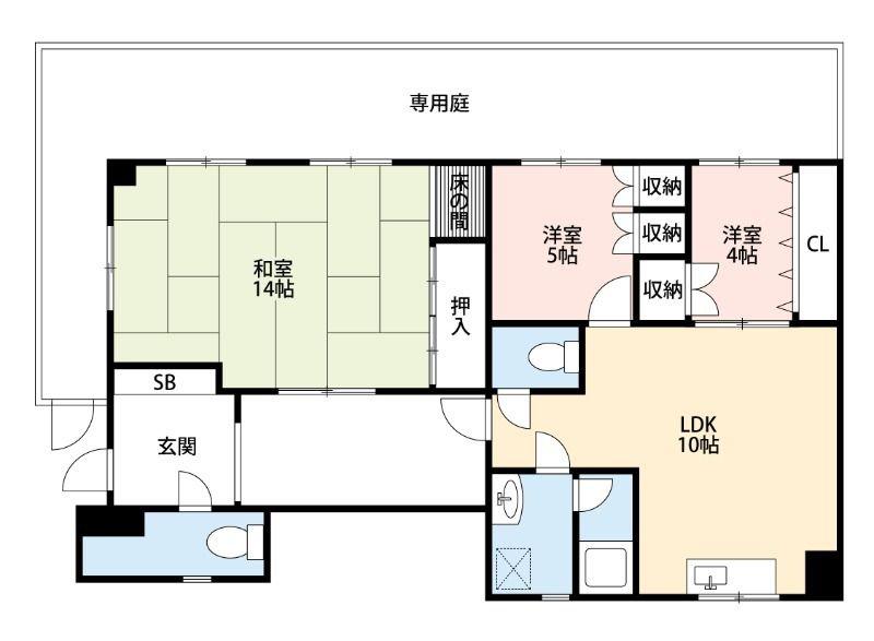 大森マンション(3LDK/1階)の間取り写真