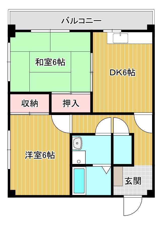 宮田アカマツハイツ(2DK/4階)の間取り写真