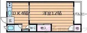 円山台ロイヤル(1DK/1階)の間取り写真