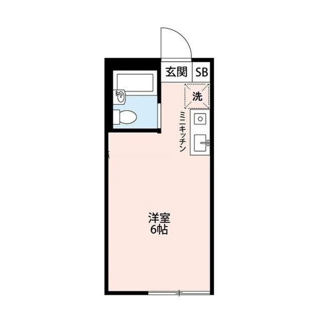 クレヨンハウス レッド(ワンルーム/1階)の間取り写真