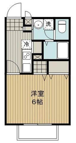 アムールひがし(1K/2階)の間取り写真