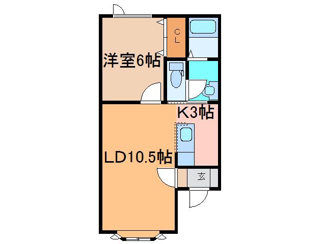 CELEBI・II(1LDK/2階)の間取り写真