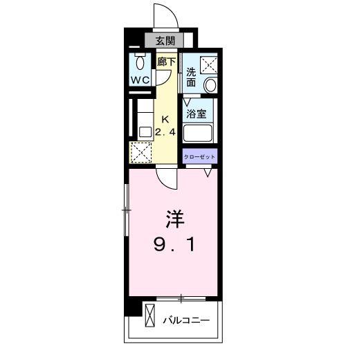 グレイス ヴィラ(1K/3階)の間取り写真