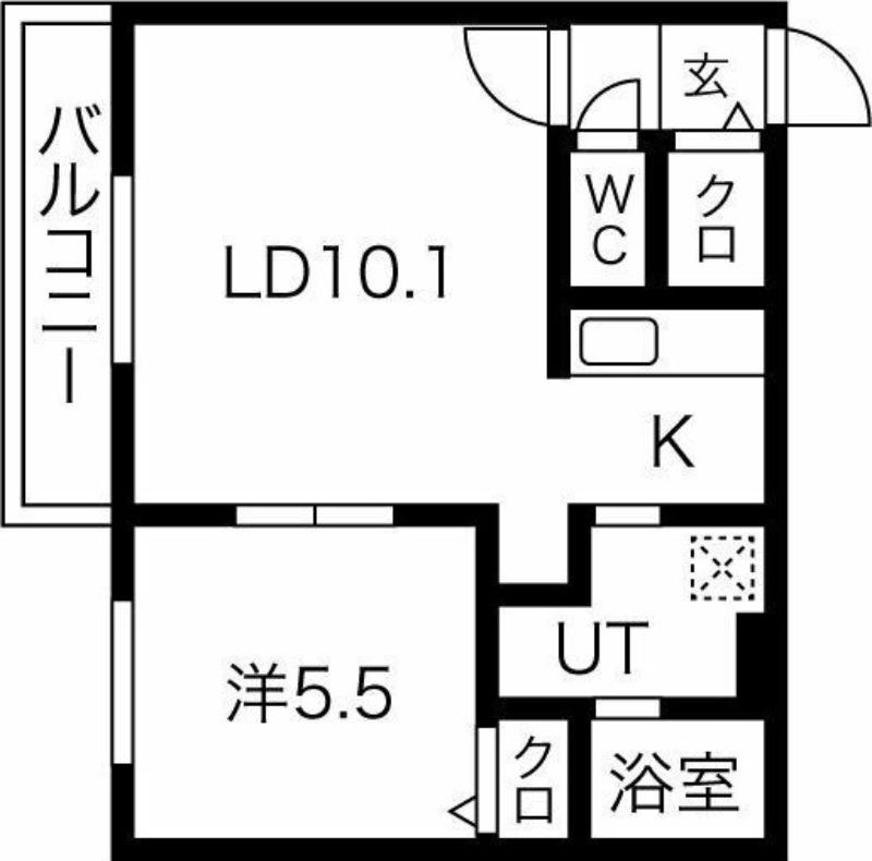 エトワール(1LDK/4階)の間取り写真