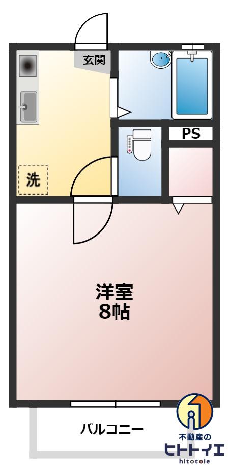 チョコハイツ(1K/1階)の間取り写真