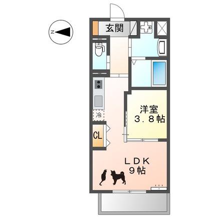 エテルナ黒川(1LDK/5階)の間取り写真