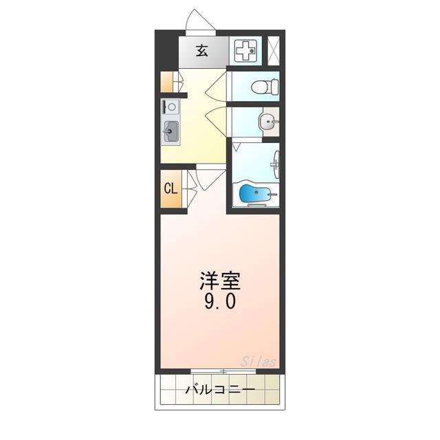 クレスト中もず(1K/2階)の間取り写真