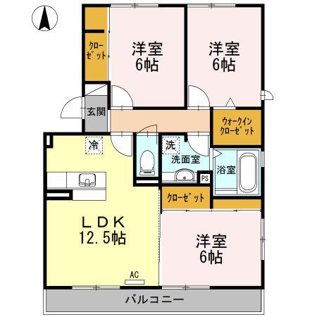 BIRNEN(3LDK/2階)の間取り写真