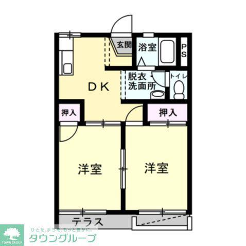 ハイムアーゼル(2DK/1階)の間取り写真