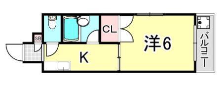 DO九条I(1K/7階)の間取り写真