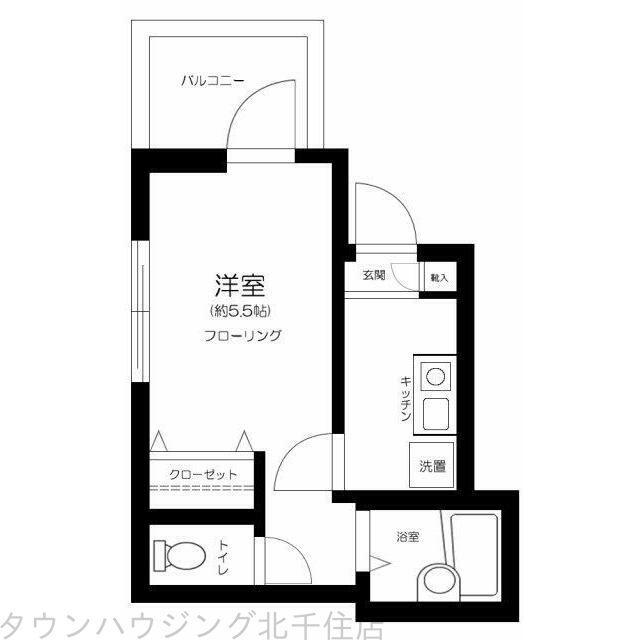 MELDIA足立4丁目(1K/2階)の間取り写真