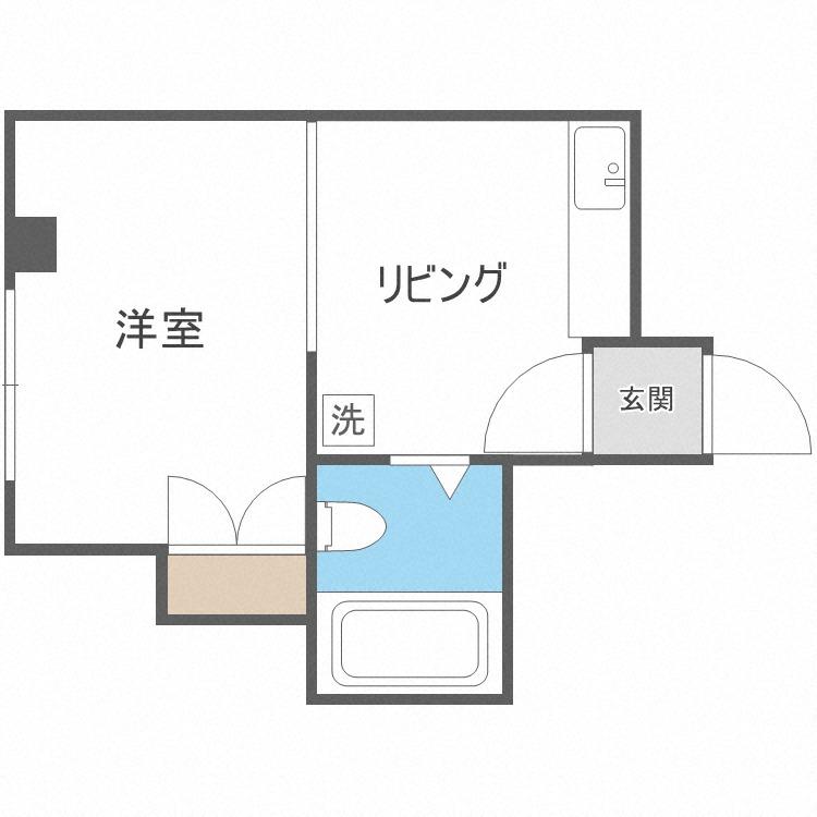 ライオネル水車町(2LDK/4階)の間取り写真