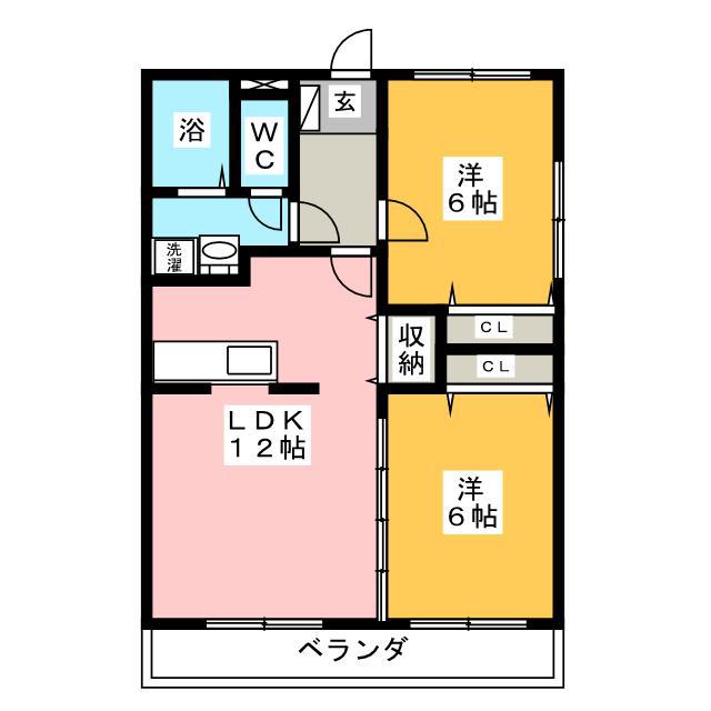 コラージュ(2LDK/1階)の間取り写真