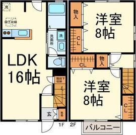 アコルト(2LDK/2階)の間取り写真