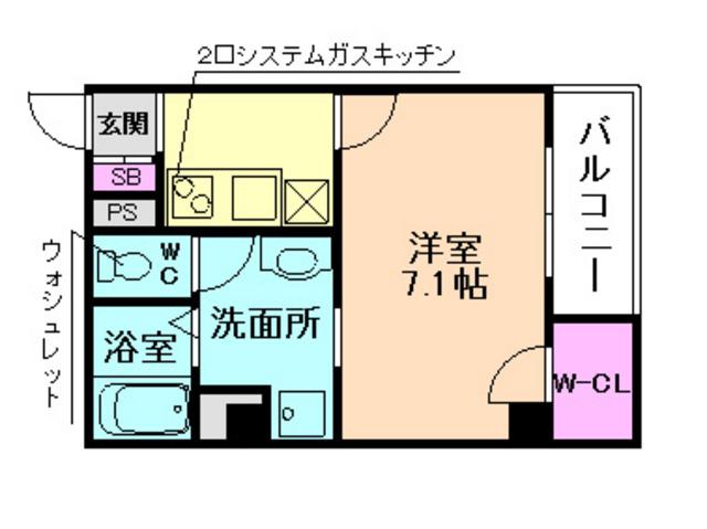 CORE天満橋(1K/6階)の間取り写真